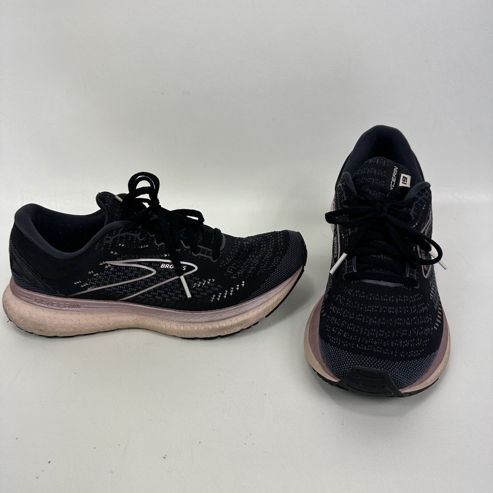 Brooks Glycerin GTS 19 Womens Size 9.5 B Running Shoes Black Pink